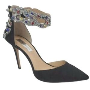 INC International Concepts Black Heels with Colorful Embellishments